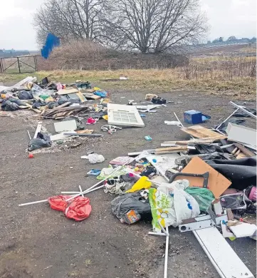  ??  ?? EYESORE: Rubbish dumped in Davie Park, Rattray, contained personal documents.