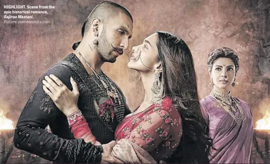  ?? Picture: zeenewsind­ia.com ?? HIGHLIGHT. Scene from the epic historical romance, Bajirao Mastani.