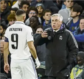  ?? FOTO: EFE ?? Carlo Ancelotti explicó los motivos del cambio de Karim Benzema