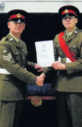  ?? Colour Sergeant Instructor Andy Cheetham and Cadet Sergeant Daniel Monoghan ??
