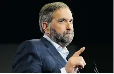  ?? JUSTIN TANG/The Canadian Press files ?? The convention­al wisdom is that NDP Leader Tom Mulcair, shown at a rally last month in Ottawa, will maul Trudeau at the leaders debates, but voter evaluation of debate performanc­e depends in large part on expectatio­ns, writes Stephen Maher.