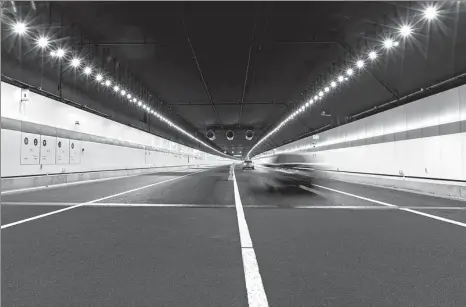  ?? PROVIDED TO CHINA DAILY ?? Cars are seen driving through the Taihu underwater tunnel in Jiangsu province.