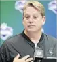  ?? David J. Phillip Associated Press ?? JACK DEL RIO prefers to stay in the now about Raiders’ relocation.