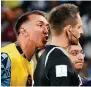  ?? ?? Uruguay’s Fernando Muslera hassles referee Daniel Siebert.