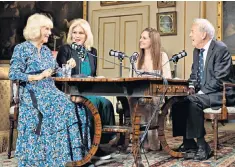  ?? ?? Camilla, Duchess of Cornwall, and Joanna Lumley on Gyles Brandreth’s new podcast