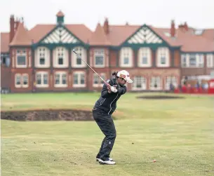  ?? RICHARD HEATHCOTE/GETTY IMAGES ?? While Pornanong Phatlum of Thailand is ranked No. 97 in the world, the 28-year-old Thai is a surprise leader at the midpoint of the Women's British Open in Lytham St. Annes, England.