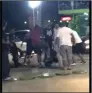  ??  ?? ASSAULT: The driver of a Tazz on the ground in the forecourt of a garage, punching and kicking the man.