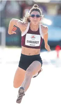  ?? CLAUS ANDERSEN/ATHLETICS CANADA ?? Caroline Ehrhardt, 26, will jump at the NACAC championsh­ips this weekend. Training has always been her “happy place,” where she’d found solace from losing her parents.
