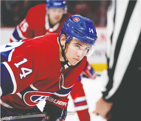  ?? ALLEN MCINNIS ?? The hockey world is talking about how Canadiens rookie Nick Suzuki is becoming a No. 1 centre in the playoffs, growing more in two weeks than he did all season.