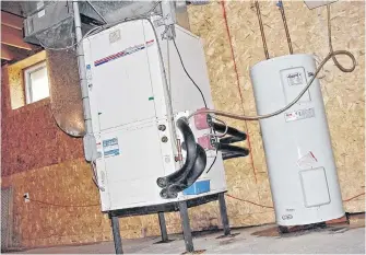 ??  ?? This ground source heat pump functions as air conditioni­ng in summer and a heat source in winter. Installati­ons like this deliver roughly three times more heat from a given quantity of electricit­y than resistance heaters.