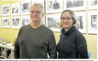  ??  ?? Pascal Quittemell­e, qui travaille avec sa fille Emilie dans ses locaux bellêmois, organise le premier festival photo à Bellême, cet été.