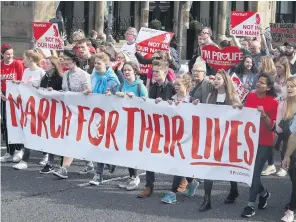  ??  ?? The March For Their Lives rally in Belfast organised by Precious Life