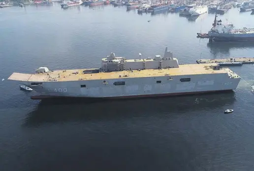  ??  ?? Turkey’s largest-ever warship TCG Anadolu will be delivered to the Turkish navy this year.