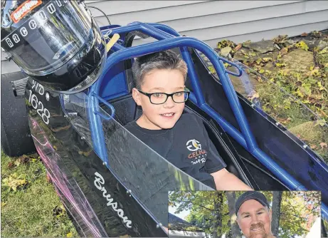  ?? KEVIN ADSHADE/THE NEWS ?? Bryson with his dragster.