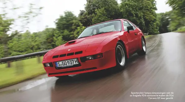  ??  ?? Spectacula­ir lompe aanpassing­en aan de zo fragiele 924-carrosseri­e maken de 924
Carrera GT zeer gewild.