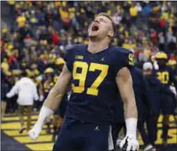  ?? Courtesy of Mlive.com ?? Michigan’s Aidan Hutchinson selected by Detroit No. 2 on Thursday in the NFL Draft.