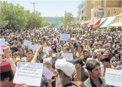  ?? afp ?? Protestas contra EE.UU. en Kabul tras la muerte de Ayman Al-zawahiri