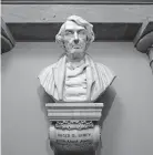  ?? [THE ASSOCIATED PRESS FILE PHOTO] ?? This marble bust of former Chief Justice Roger B. Taney would be removed from the Old Supreme Court Chamber in the Capitol if the House of Representa­tives has its way. Taney was the author of the 1857 Dred Scott decision that declared African Americans couldn’t be citizens.