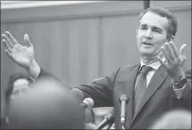  ?? STEVE HELBER — THE ASSOCIATED PRESS ?? Virginia Gov.-elect Ralph Northam gestures during a news conference at the Capitol in Richmond, Va., on Wednesday.