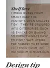  ?? ?? Shelf ove
TIMBER BOXES FROM KMART KEEP THE PANTRY’S OPEN SHELVES TIDY. “THEY’RE GROUPED INTO CATEGORIES, SUCH AS SNACKS OR BAKING, SO EVERYTHING IS EASY TO FIND,” SAYS JOSIPA. THE SUBWAY TILES WERE LEFT OVER FROM THE BATHROOM RENOVATION.