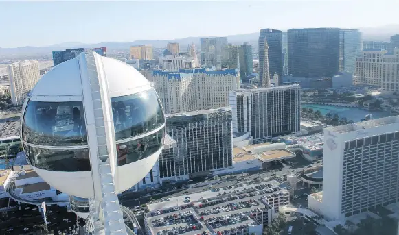  ??  ?? The High Roller, the largest observatio­n wheel in the world, provides a lofty perspectiv­e of all the action happening along Las Vegas’s famed Strip. PHOTOS: RUSS PETERS