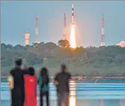  ?? PTI ?? PSLV-C53 is launched in Sriharikot­a on Thursday.