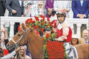  ?? Jeff Roberson The Associated Press ?? Jockey Sonny Leon and Kentucky Derby champion Rich Strike have begun preparatio­ns for the Belmont Stakes. The horse did not run in the Preakness.