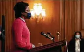  ?? New York Times file photo ?? Rep. Lauren Underwood, D-ill., a public health nurse, introduced the lethal-means provision that was stripped from the legislatio­n.