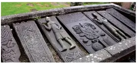  ??  ?? Left: Ancient tombstones in Kilmartin churchyard