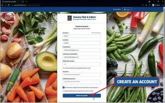  ??  ?? The Aldi website allows an account to be set up with no email verificati­on (above), after which you can start shopping (left)