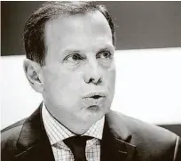  ?? Zanone Fraissat/folhapress - 05.nov.2018 ?? O governador eleito de SP, João Doria (PSDB), durante o anuncio de seu secretaria­do, na capital