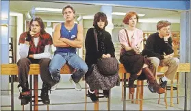  ?? [UNIVERSAL PICTURES] ?? From left, Judd Nelson, Emilio Estevez, Ally Sheedy, Molly Ringwald and Anthony Michael Hall appear in a scene from John Hughes' 1985 movie “The Breakfast Club.”