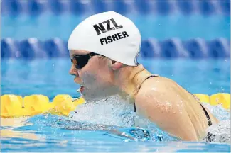  ?? Photo: GETTY IMAGES ?? All class: Mary Fisher on her way to gold in the 200m individual medley at the Pan Pacific Para Swimming championsh­ips in Pasadena last week.