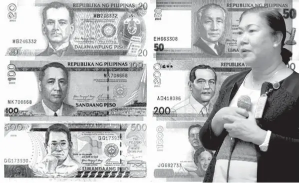  ?? KRISTINE JOYCE CAMPAÑA ?? The Philippine banknotes subject to demonetiza­tion. These bills can be used in buying goods and services until December 31, 2015 only, says BSP Cebu acting director Leonides Sumbi (inset).