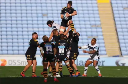  ?? Photograph: Richard Heathcote/Getty Images ?? Wasps in action during their semi-final match against Bristol Bears this month.