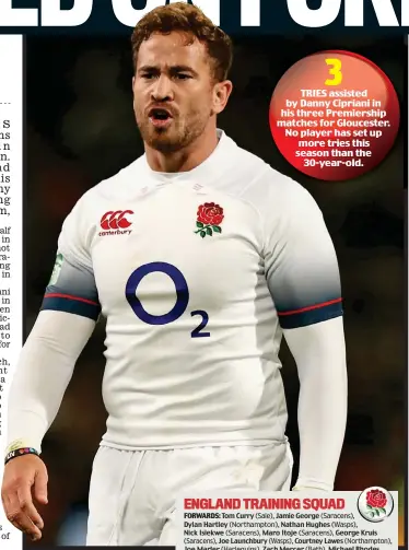  ?? GETTY IMAGES ?? Out in the cold: Cipriani has been dumped despite playing England’s last Test at No 10