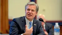  ?? AP ?? FBI Director Christophe­r Wray told senators the FBI was not going to tolerate foreign interferen­ce in US elections.