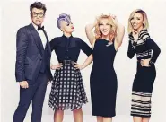  ?? E! ?? Fashion Police panel members Brad Goreski, left, Kelly
Osbourne, host Kathy Griffin and Giuliana Rancic.