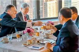  ?? — AFP ?? Kim Yong Chol, vice- chairman of North Korea, during his dinner meeting with US Secretary of State Mike Pompeo on Wednesday in New York.