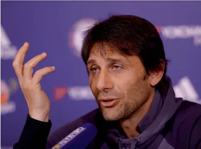  ?? — Reuters ?? Chelsea manager Antonio Conte during a Press conference on Monday.