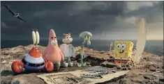  ??  ?? COMEDY LINE-UP: Mr Krabs, Patrick Star, Sandy Cheeks, Squidward Tentacles and SpongeBob SquarePant­s in The SpongeBob Movie: Sponge Out of Water.
Picture: PARAMOUNT PICTURES ANIMATION