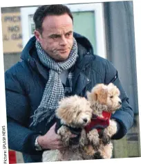  ?? Picture:SPLASHNEWS ?? Puppy love: Ant with Bumble and Milo
