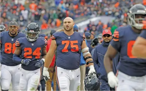  ?? NAM Y. HUH/AP ?? Bears guard Kyle Long’s public apology Tuesday for his actions last week toward teammate Jalen Dalton felt authentic and sincere.