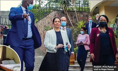  ?? ?? PUSHY: Priti Patel on visit to Hope House