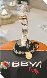  ?? ?? El precioso trofeo que estará en disputa en la Liga Femenil MX el próximo año.