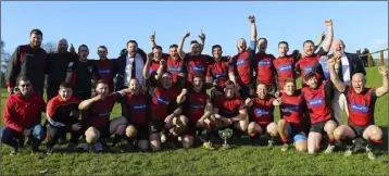  ??  ?? New Ross celebratin­g their Leinster League Division 2B success.