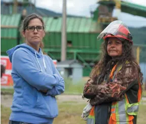  ?? VANCOUVER SUN PHOTO BY NICK EAGLAND ?? Madeleine deVooght, a planer tech, and Frances Johnson, an oiler, were longtime employees of the Canfor mill in Vavenby, which is being permanentl­y closed.