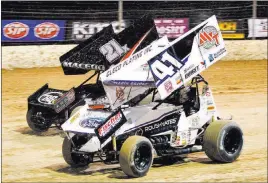  ?? Jeff Speers ?? LVMS Jason Johnson (41) races in a World of Outlaws event at The Dirt Track at Las Vegas Motor Speedway in 2013. He died in a crash Saturday in Wisconsin.