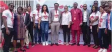  ??  ?? Founder CEO RichLife Africa Project, Modestus Bernard and Brand Ambassador, ACP Chioma Ajunwa (middle) flanked by others during the event