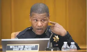  ?? Paul Kuroda / Special to The Chronicle ?? Chief Bill Scott said Friday he was sorry about Adachi case raid by the SFPD.